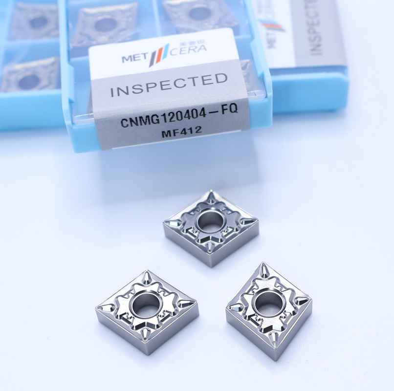 Inserti di tornitura esterna per tornitura CNC HRA92.5 Durezza CNMG120404-FQ Inserti di carburo non rivestiti