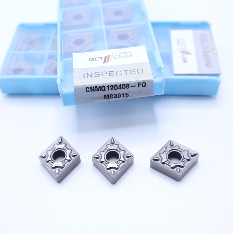 HRA92.5 Durezza CNMG120408-FQ Tornitore esterno per tornitore CNC Inserti di grado MC3015 Inserto cermet non rivestito