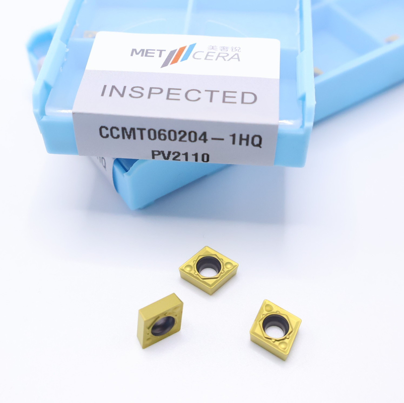 Superficie liscia CCMT060204-1HQ PV2110 Inserti di tornitura in cermetto con durezza HRA92,5 e rivestimento PVD