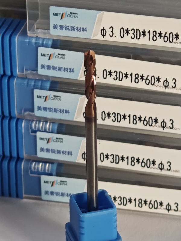 Strumento di taglio del carburo rivestito 3D/5D G-External Coolant Drill φ3.0 x 3D x 18 x 60 x φ3mm