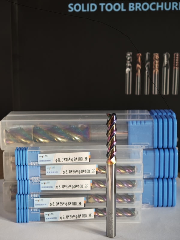 MAE PLUS Long Flute Carbide End Mill per la lavorazione dei metalli non ferrosi 8 mm di diametro HRC55-60 Durezza