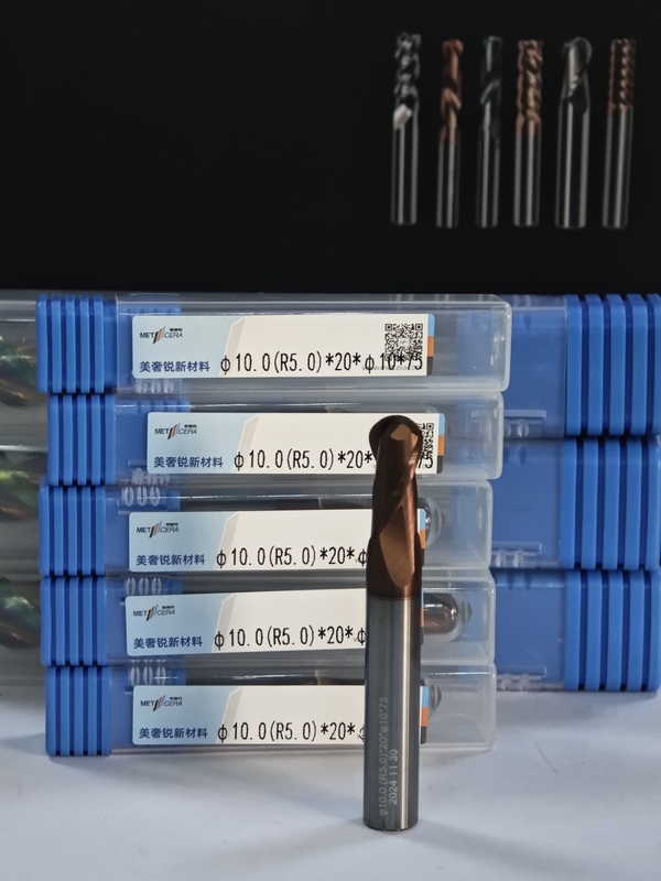 MPB2 Molla di carburo solido Flusso finale 2 flauti R0.5-10, 10 mm, Φ10.0 ((R5.0) x20x10Dx75 mm