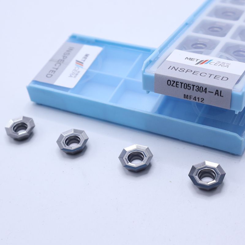 MF412 Inserto di carburo a forma di ottagono OZET05T304-AL per la tornitura di acciaio inossidabile in alluminio