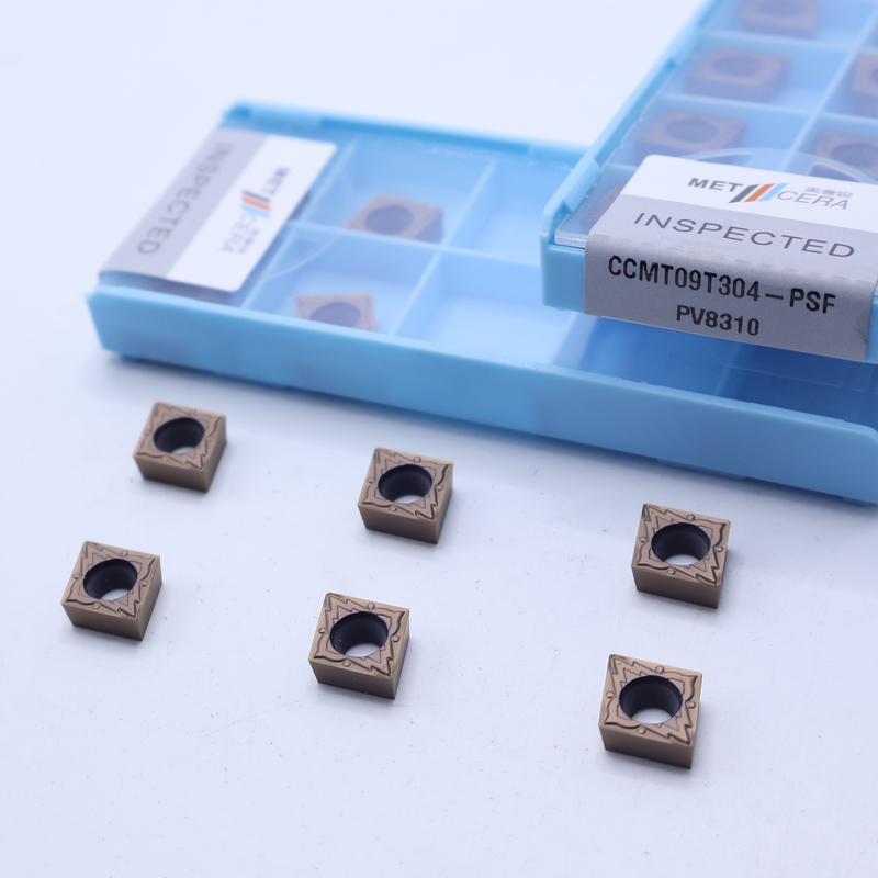 CCMT09T304 Inserti di tornitura a carburo CNC per la finitura del taglio di acciaio e leghe, inserto rivestito in PVD, CCMT per l' attrezzo di tornitura del tornio