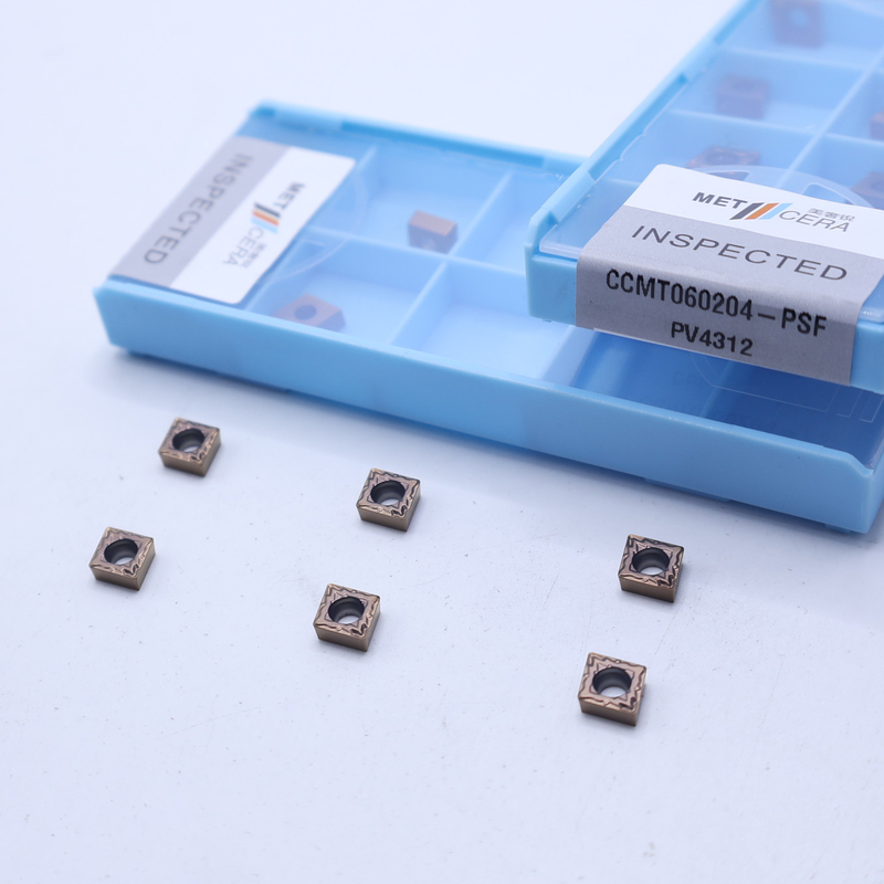 Inserti di tornitura a carburo CNC, inserto di tornitura a carburo rivestito in PVD per portautensili del tornio, CCMT060204
