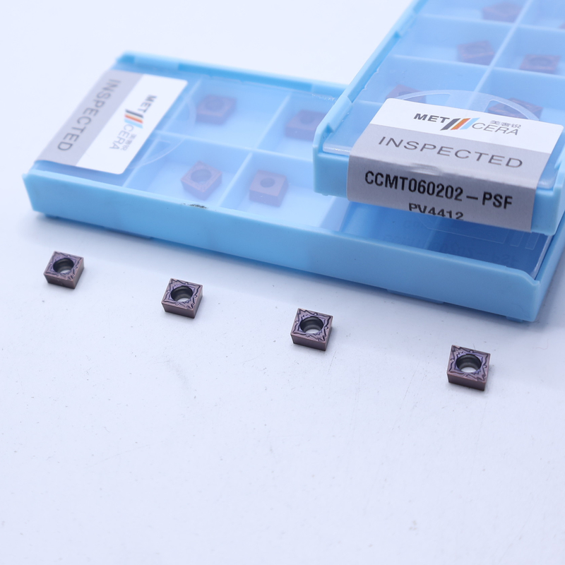 Inserti di tornitura a carburo CNC, inserto di tornitura a carburo rivestito in PVD per portautensili a tornio, finitura di frantumi PSF, CCMT060202