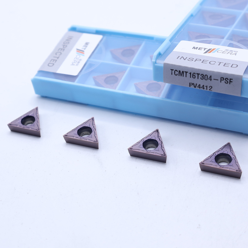 Lame CNC TCMT16T304 Inserti di carburo di tungsteno TCMT 32.51 Per 1/2 strumento di tornitura del tornio, rivestito in PVD, finitura di frantumi, colore viola rosso