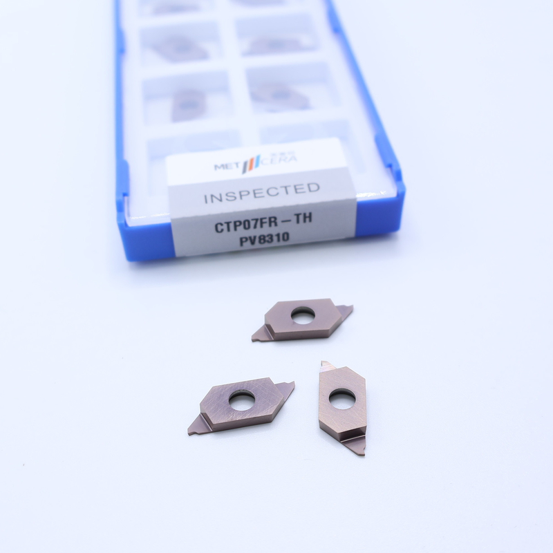 Pezzo di lavoro in acciaio inossidabile PVD rivestito inserto in carburo CNC per la separazione del taglio inserti indicizzabili CTP07FR-TH