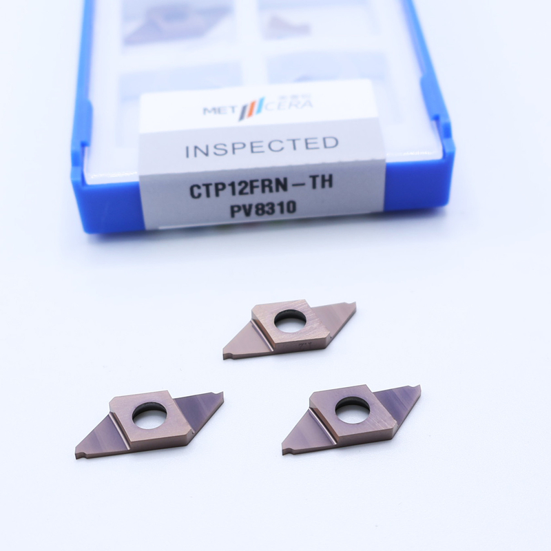Inserto in carburo CNC CTP12FRN-TH rivestito in bronzo per taglio PVD rivestito di partizione indicizzabile