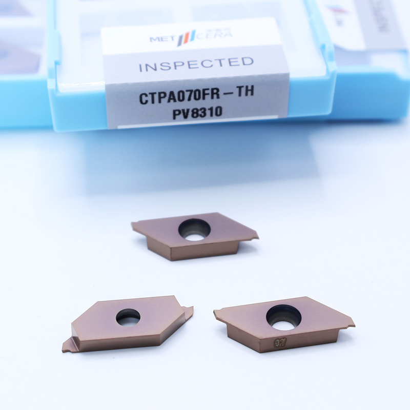 PV8310 Spartizione di carburo cementato di grado inserti indicizzabili per l'elaborazione di acciaio di precisione e acciaio inossidabile CTPA070FR-TH