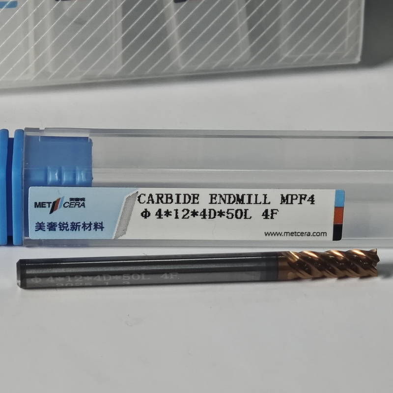 4 mm MPF4 universale 4 flauti Flat End Mill per la lavorazione a secco e bagnato di acciaio al carbonio Φ4x12x4Dx50mm