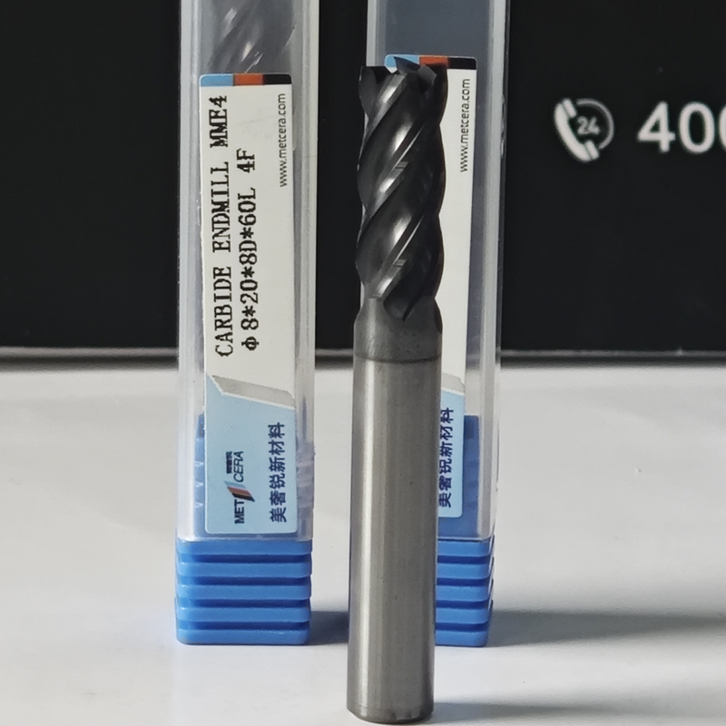 ZrN Coating MME4 Stainless Steel Milling Cutter 8mm φ8.0x20x8Dx60mm per la lavorazione e precisione