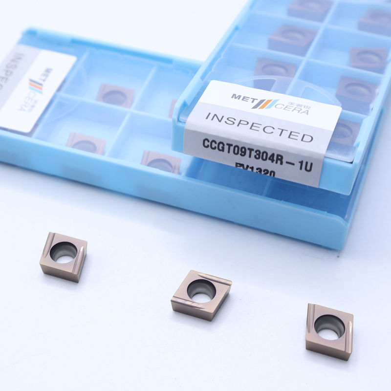CCGT09 PVD Coated Cermet Insert Boring Insert, Insert di tornitura interna per il taglio di acciaio al carbonio, acciaio a bassa lega, basso feed, inserto positivo, CCGT09T304R-1U