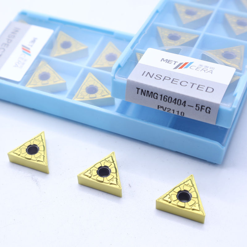 Inserti di tornitura CNC TiCN Cermet con chip breaker 5FG per la resistenza all'usura nell'usinatura
