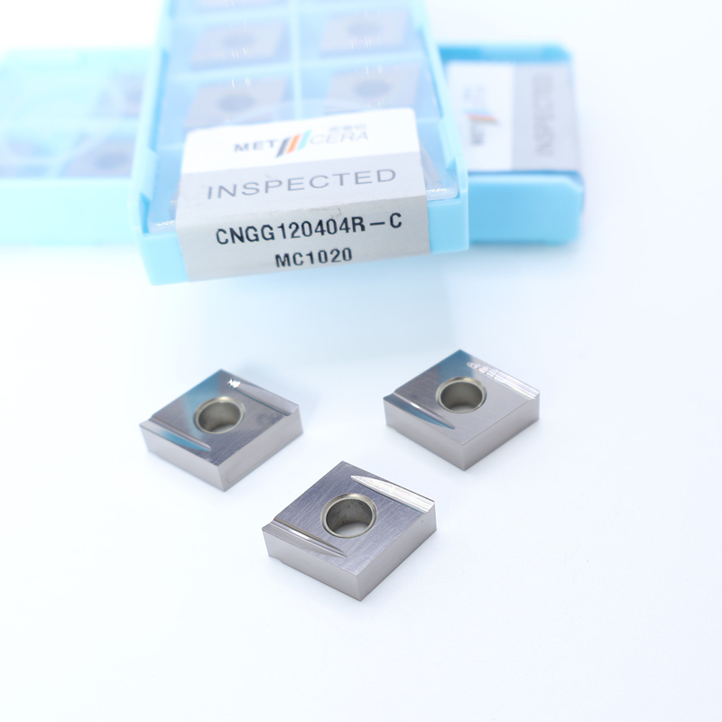 Inserti di tornitura in acciaio al carbonio CNGG12 Cermet con rivestimento non rivestito e C Finish Chip Breaker