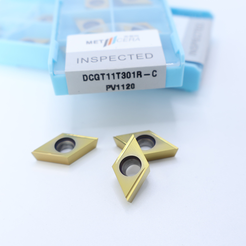 Inserti di tornitura CNC di Cermet DCGT07 DCGT11 C Finish Chip Breaker Materiale metallico Alta resistenza all'usura