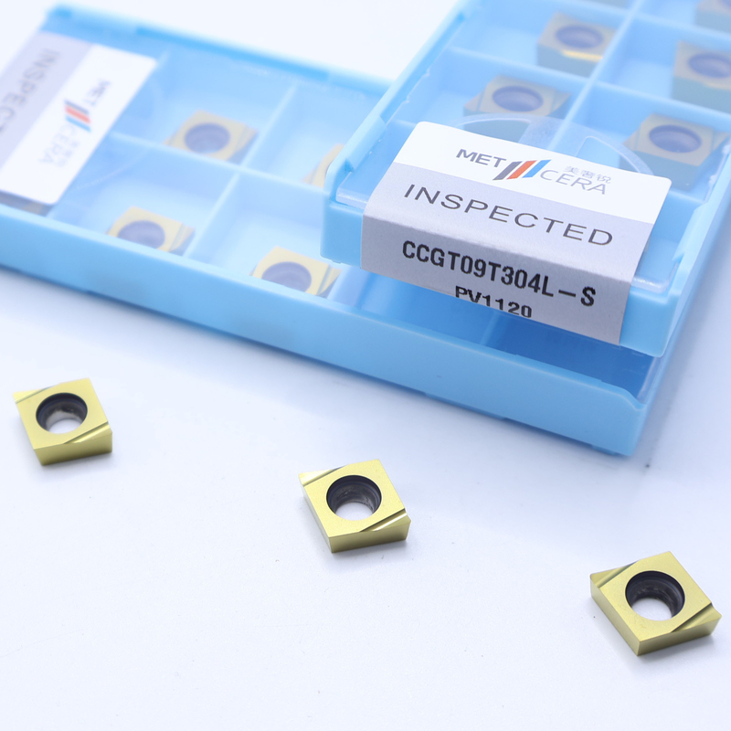 Materiale metallico Alta resistenza all'usura Vantaggio inserti di tornitura CNC Cermet CCGT03 CCGT06 CCGT09 con S Finish Chip Breaker