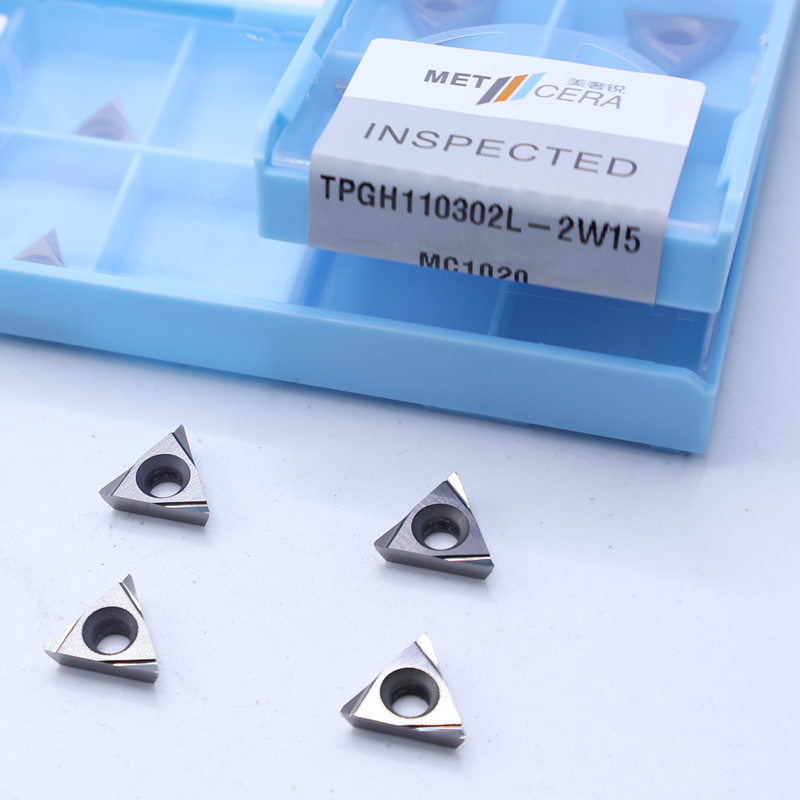TiCN Cermet CNC Turning inserisce TPGH1103 con 2W15 chip breaker di finitura affilata Materiale metallico Alta resistenza all'usura