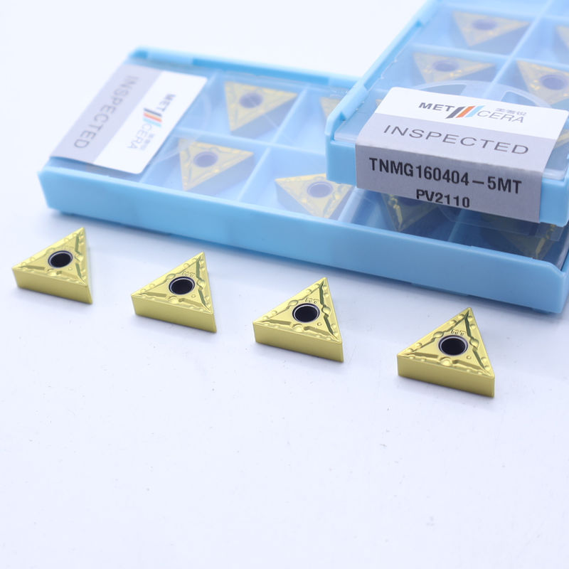 Inserto negativo per tornitura CNC TNMG16 con rompitruciolo semi-finitura 5MT e Cermet TiCN per resistenza all'usura