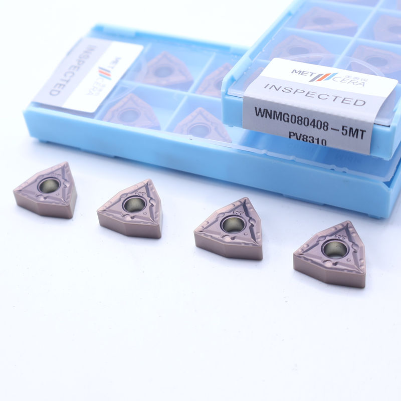 WNMG08 Inserto di tornitura in carburo rivestito in PVD con frantumatore da 5 MT per acciaio e acciaio in lega
